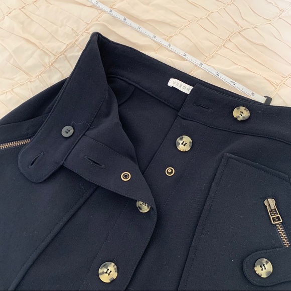 Veronica Beard Monroe Navy Mini Skirt - Picture 4 of 8